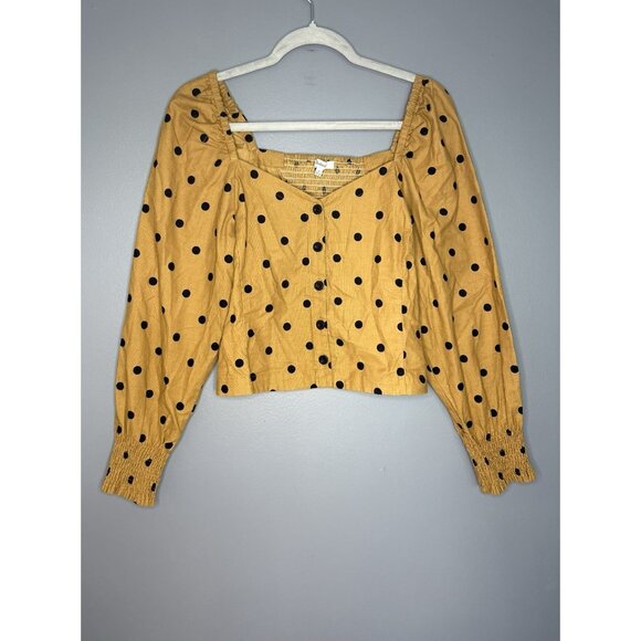 Madewell Corduroy Sweetheart Polka Dot Top Womens 10 Corset Coquette Cottagecore - Picture 5 of 16